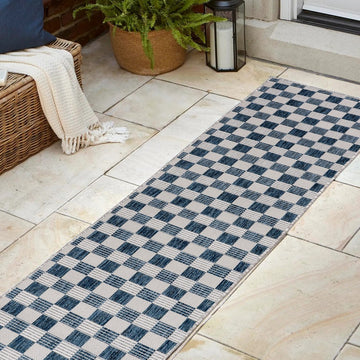 Aimee Traditional Cottage Checkerboard Indoor/Outdoor Area Rug